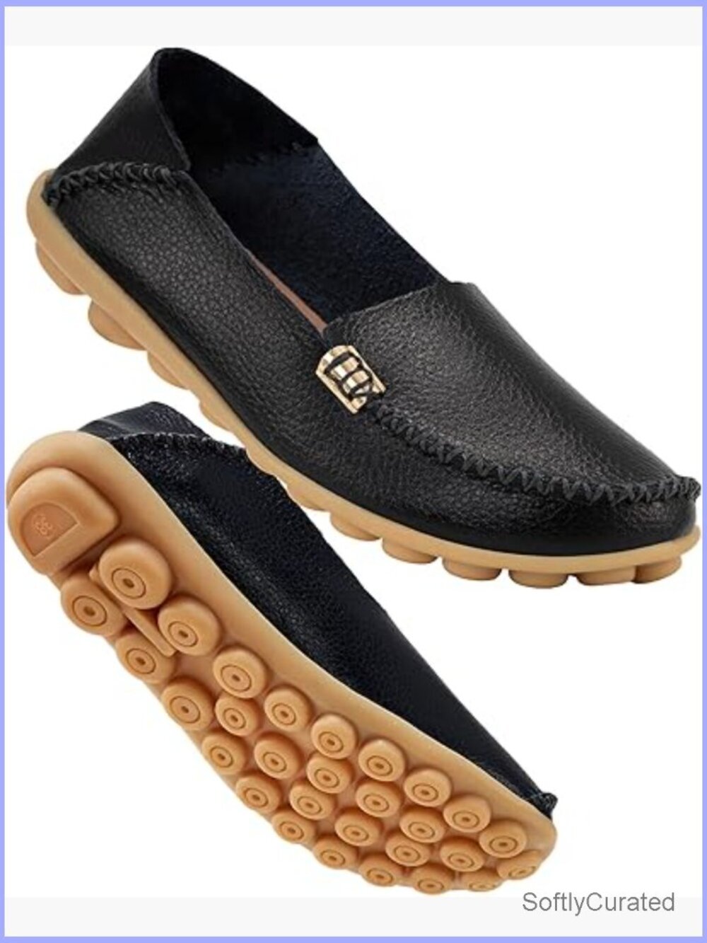 Women's Slip-On Loafers, Soft Faux Leather, Lightweight Walking Shoes
